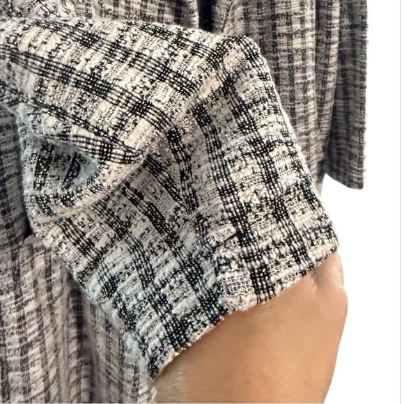 Melloday Tweed Open Front Jacket Blazer Shacket Pockets - Picture 4 of 9